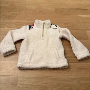 Lilly Pulitzer White Fleece Kids Pullover with floral detailing 4-5t